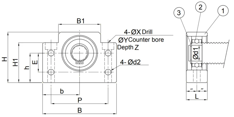 รายละเอียด: HIWIN Ball screw Support Unit BF series