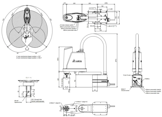 ขนาด | SCARA robot - DRS40L