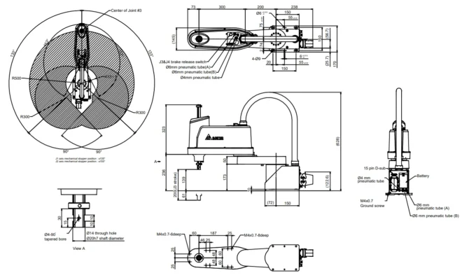 ขนาด | SCARA robot - DRS50L