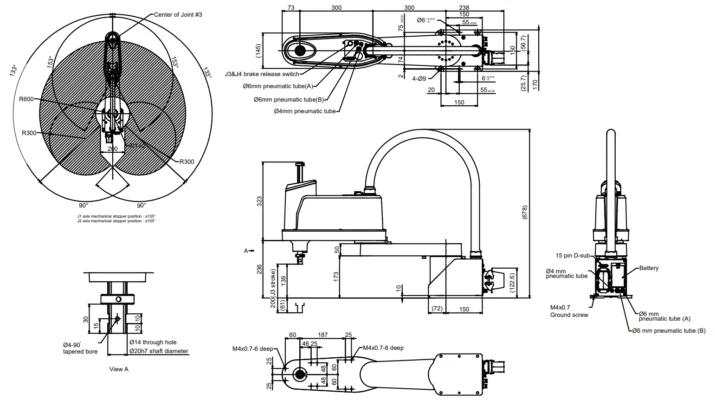 ขนาด | SCARA robot - DRS40L