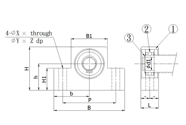 รายละเอียด: HIWIN Ball screw Support Unit EF series