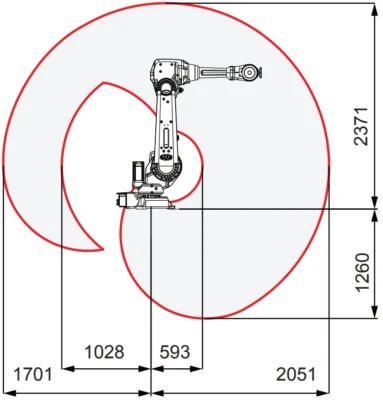 ระยะการทำงาน | Articulated robot - IRB 4600-45/60 2.05