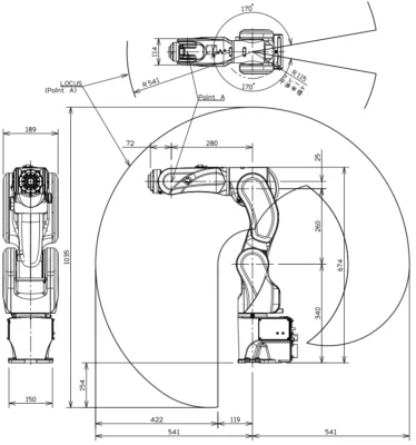 ขนาด | Articulated robot - MZ04