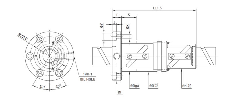 HIWIN Ball screw - PFDW Type 2