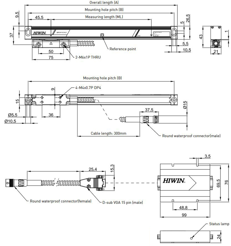 Dimensions | Positioning Measurement - Enclosed