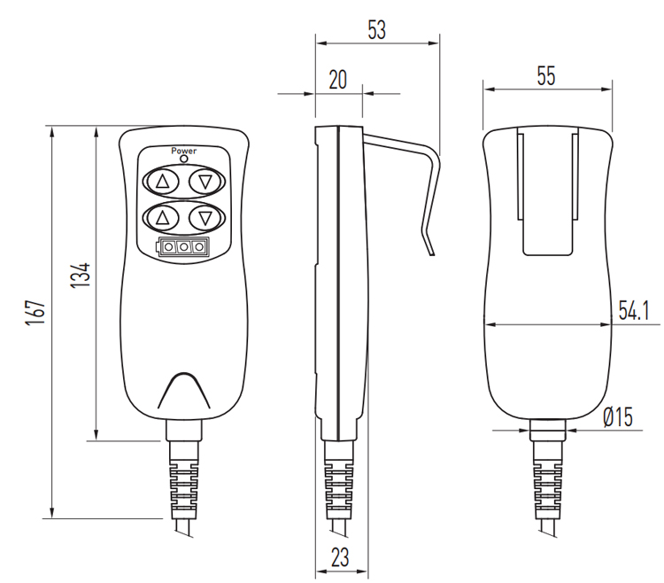 Dimensions | Linear Actuator Keypad - LAP3