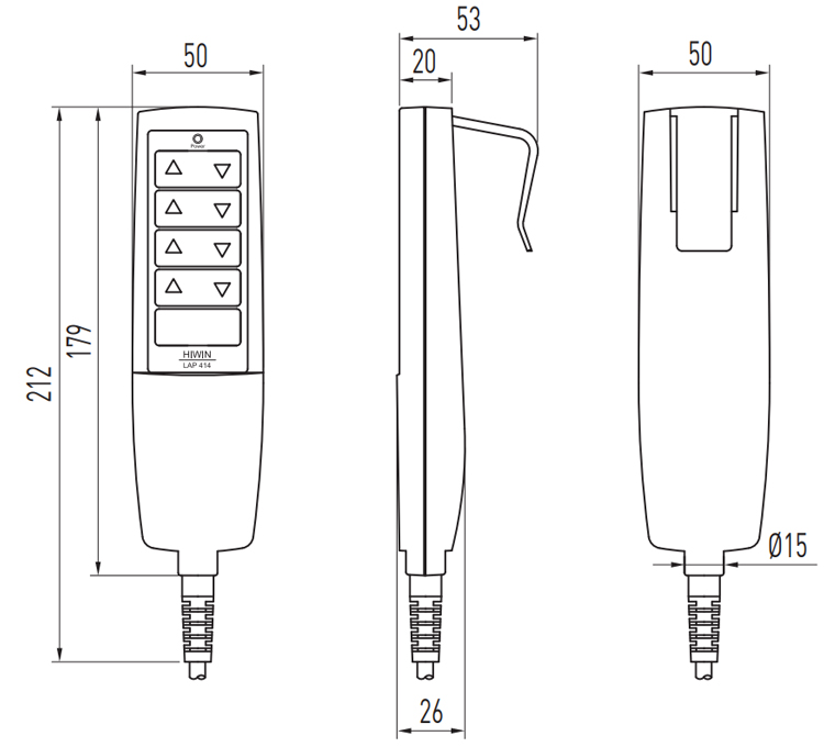 Dimensions | Linear Actuator Keypad - LAP4N