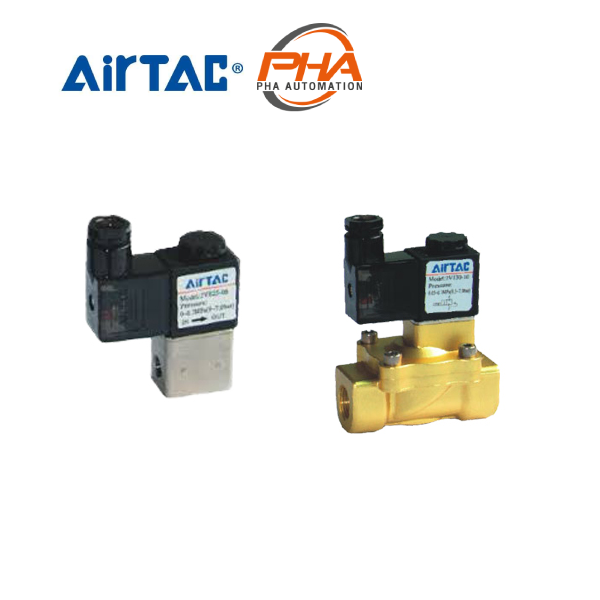 AirTAC - Solenoid valve โซลินอยด์วาล์ว ทองเหลืองชุบซิงค์ รุ่น 2V Series