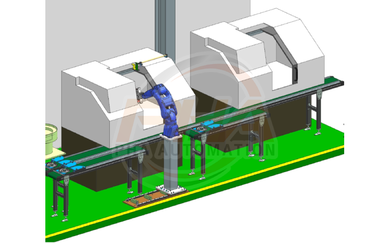 Robot Loading and Unloading for CNC Machine