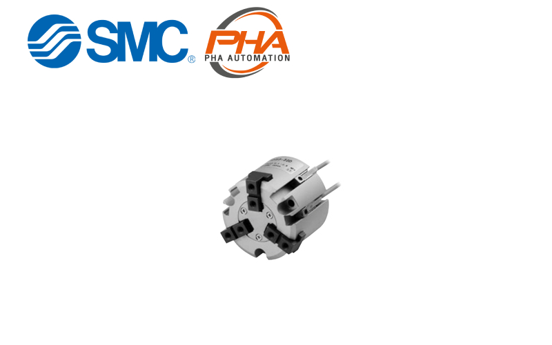 SMC - Slide Guide Round Body Air Gripper 3-Finger Type MHS3