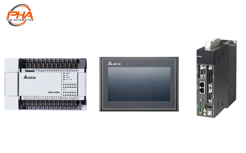 DELTA PLC - DVP-EH3 series + DELTA Servo - ASDA-A2 series + DELTA HMI - DOP 100 series